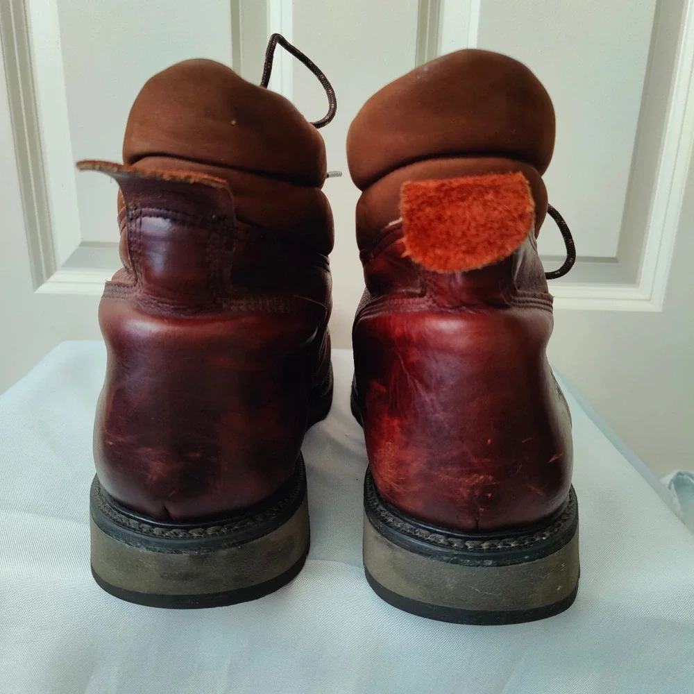 Thorogood USA Leather Work Boots Steel Toe 14 EEE Wide Brown Safety Lace Up EH